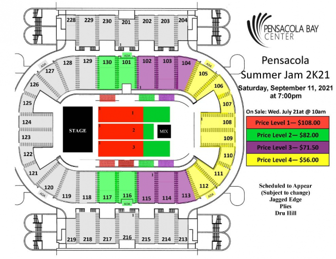 Pensacola Summer Jam Tickets 11th September Pensacola Bay Center
