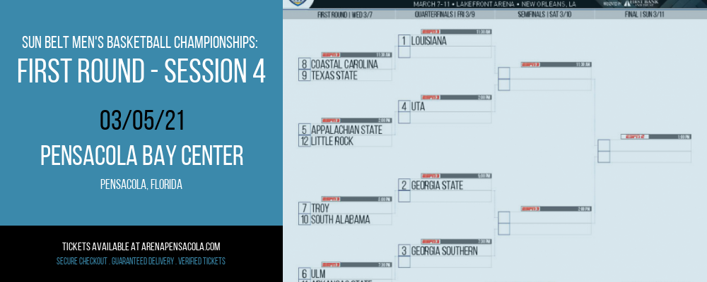 Sun Belt Men's Basketball Championships: First Round - Session 4 at Pensacola Bay Center tickets Sun Belt Men's Basketball Championships: First Round - Session 4 at Pensacola Bay Center
